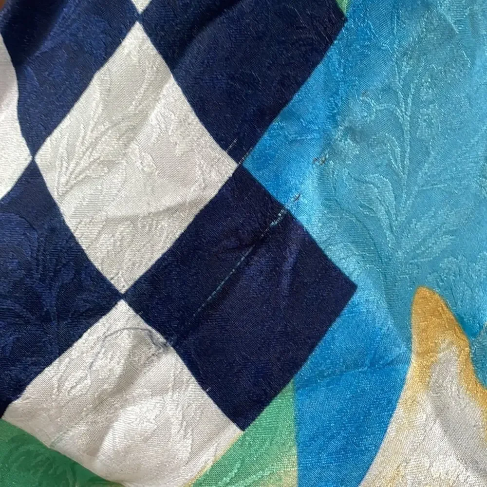 80s Blue mask print scarf
